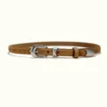 Women brown suede leather belt with silver metal buckle stylish accessory for daily outfits - 1.8cm Distressed Silver Buckle / Brown