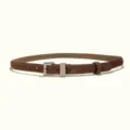 Brown suede leather belt for women with silver metal buckle stylish dress jeans accessory - 1.8cm Square Silver Buckle / Caramel color