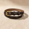 Retro genuine leather belt for women, chic gold buckle waist strap for dress jeans suit. - Style A Gold Buckle / Coffee