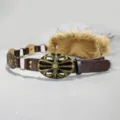 Retro brown faux fur waist belt with vintage metal buckle y2k grunge aesthetic cincher - Style A / 105cm [6 Pieces] / Style A: 4.5cm Bronze Gold Buckle + Coffee Belt