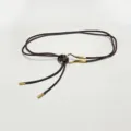 Women thin leather rope belt decorative waist accessory for dresses coats sweaters stylish new - 120cm / Coffee Belt with 1.0cm Gold Buckle