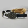 Ceinture en similicuir noir style Y2K wasteland avec boucle en métal rétro et fausse fourrure. - Modèle C : Boucle bronze doré 4,5 cm + Ceinture noire
