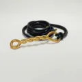 Black leather cord belt with gold metal twist buckle for dresses and coats autumn winter new - 120cm / 1.0cm Gold Twist Buckle with Black Belt