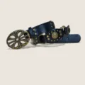Ceinture en cuir noir rétro avec boucle en métal bronze vintage et clous style Y2K - Modèle D : Boucle bronze doré 4,5 cm + Ceinture noire