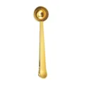 Gold 2-in-1 Coffee Scoop and Sealing Clip, Multi-functional Kitchen Measuring Spoon. - Gold