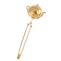 Gold stainless steel tea infuser teapot shaped clip strainer for loose leaf tea brewing - Tea Pot / Teapot (Gold) / Gold