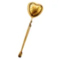 Gold 304 Stainless Steel Heart Shape Tea Infuser with Long Handle Clip Strainer Tool - Heart Line Handle / Heart-Shaped Wire Handle (Gold) / Gold