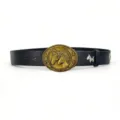 Vintage punk style leather belt with antique gold horse buckle and metal dog rivet decor - Style 2: 3.8cm Gold Buckle + Black Belt [Horse Head Rivets]