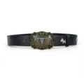 Vintage punk style leather belt with ornate metal bull skull buckle and rivet decorations. - Style 6: 3.8cm Gold Buckle + Black Belt [Horse Head Rivets]