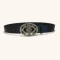 Damen Retro geprägte PU Ledergürtel mit vintage Strass Blumen Metall Schnalle Mode. - Stil 10