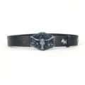 Vintage punk style black leather belt with antique silver longhorn bull buckle and horse decor. - Style 9: 3.8cm Silver Buckle + Black Belt [Horse Head Rivets]
