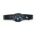 Vintage punk style black leather belt with metal bull skull buckle for men and women jeans. - Style 10: 3.8cm Silver Buckle + Black Belt [Horse Head Rivets]