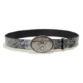 Western Bull Skull Buckle Vintage Embossed Belt Unisex Fashion Ethnic Style Leather Waistband - 105cm / Pattern N / Silver Buckle + Silver Embossed Belt