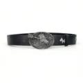Vintage punk style retro horse buckle rivet leather belt for men and women, versatile design. - Style 15: 3.8cm Silver Buckle + Black Belt [Horse Head Rivets]
