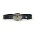 Retro punk leather belt with vintage bull skull oval buckle and metal charm for men women. - Style 21: 3.8cm Silver Buckle + Black Belt [Horse Head Rivets]