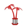 Infuseur à thé en silicone rouge en forme de palmier avec filtre en acier inoxydable. - Rouge