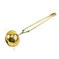 Cuchara infusor de té de acero inoxidable dorado con mango de pinza para té en hojas. - Infusor de té de mango largo con forma de tetera