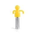 Mignon infuseur à thé en silicone jaune avec filtre en acier inoxydable pour thé en vrac. - Jaune