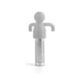 Silicone little man tea infuser with 304 stainless steel mesh filter for loose leaf tea. - Light Gray