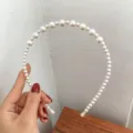 Elegante witte parel haarband met gegradueerde kralen voor bruiloften en dagelijks gebruik - Minimalistische Verloop Parel Stijl (000)