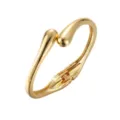 Elegante brazalete abierto dorado con acabado espejo y diseño de gota para mujer - Estilo Abierto de Gota de Agua (6269501HB-) / Dorado