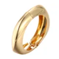 Brazalete ancho y llamativo con acabado de espejo dorado pulido y cierre de bisagra seguro - Estilo Ancho de Espejo (6398401HB-) / Dorado