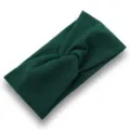 Diadema de punto verde oscuro con nudo cruzado para yoga y deportes de moda - Burdeos