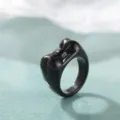 Elegante anello da falange in resina nera con design a fiocco creativo per donna, alla moda - Taglia unica / Fiocco Nero Lucido (5452904)