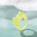 Anello minimalista in resina verde chiaro con fiocco, gioiello estivo creativo da donna - Taglia unica / Fiocco Verde Giallo Chiaro (5452903)