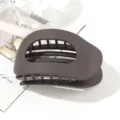 Matte dark grey oval hair claw clip for elegant updo and stylish ponytail styles - Dark Coffee (3767)