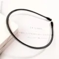 Cerchietto a molla in metallo nero per uomo con design ondulato - Stile Molla Sottile (F0207)