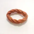 Naadloze hoog elastische gevlochten haarelastiek in stijlvol terracotta oranje kleur - Geribbelde Oranje