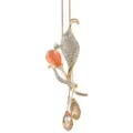 Elegant Korean style long sweater chain necklace with cat eye stone and crystal pendants. - F0186 Style / Pink