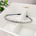 Handmade elegant double-row crystal beaded headband with sparkling silver finish - Gray (3800)