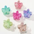 Bunte Blumen-Haarklammern in Marmoroptik, 4 cm Größe, Set mit 6 verschiedenen Farben - 6-Teiliges Set / Ölgemälde Mehrfarbig (3162)