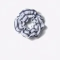 Minimalist blue and white striped fabric scrunchie hair tie for women stylish accessory - Deep Blue (3599-5)