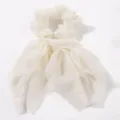 Chouchou élégant en mousseline blanc cassé avec long ruban pour queue de cheval chic - Beige (3784) / Beige