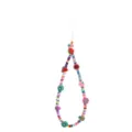 Detail of colorful fruit polymer clay beads on a handmade beaded phone charm strap - Colorful Seed Beads (5472701) / Fruit Letter