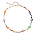 Collier de perles colorées avec breloques fruits en argile et chaîne ajustable. - Collier de Perles en Argile de Fruits (54323)