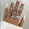 Juego de 22 anillos de plata para nudillos con diseños de mariposa y corazón para mujer - Estilo de 22 Piezas (5591902) / Plateado