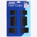 Bulk pack of 200 black wavy hair grips steel bobby pins on professional blue card - Wave Bobby Pin (3128) / 200 Pieces/Pack / Black