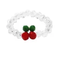 Elastische kralenring van kristallen met een decoratief rood kersenaccent voor vrouwen - Kersvorm (5374901)