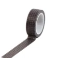 Cinta washi de cuadrícula marrón pegatina adhesiva decorativa para manualidades DIY - Cuadrícula Marrón Oscuro (FG-03)