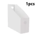 White desktop file organizer storage box plastic document holder vertical book stand 1pc - Vertical Minimalist Bookend / White