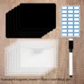 Set di fogli magnetici con tasche di conservazione trasparenti, etichette e pennarello. - Set di Conservazione per Fogli Magnetici / Set da 6