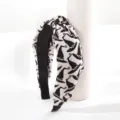 Halloween witch hat print knotted fabric headband for women stylish hair accessory - Wizard Hat (3169-1)
