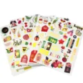 Flat gold-stamped sticker sheets creative DIY journal scrapbooking decoration cute cartoon floral stickers - 5 Pieces/Pack / YCLE-5