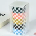 Set van 5 geruite washi-tapes in doos voor doe-het-zelf dagboek, scrapbooking en creatief. - 5-Rol Doos Set