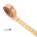 Ruban adhésif washi à pois ananas en feuille d'or rose pour décoration DIY SKU G-88 - Rose