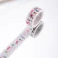 Dekoratives Washi-Klebeband mit Flamingo- und Kaktus-Motiven fur Tagebuch und Basteln. - P-20